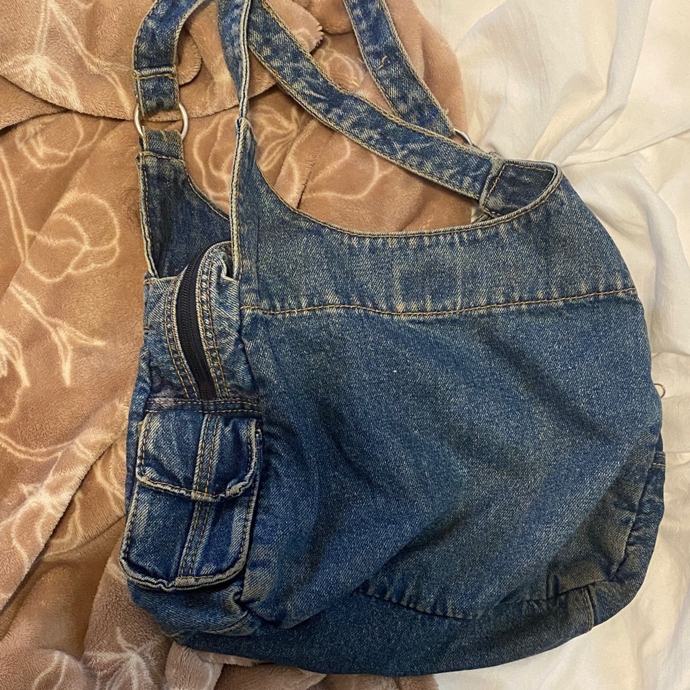 Denim Backpack with Multiple Pockets - Picture 2 of 4